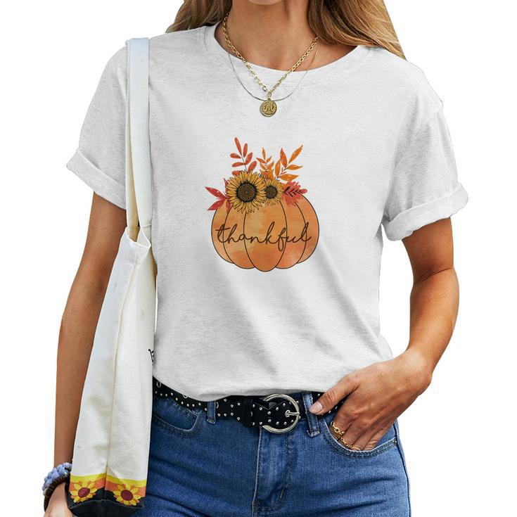 Thankful Pumpkin Gift Fall Season Women T-shirt