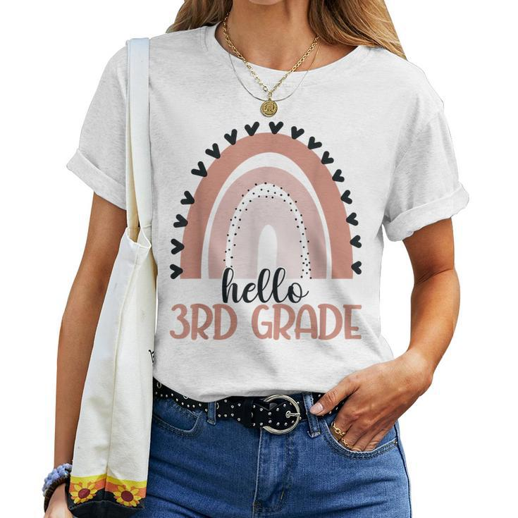 Third Grade Rainbow Teacher Student Hello 3Rd Grade Rainbow Women T-shirt