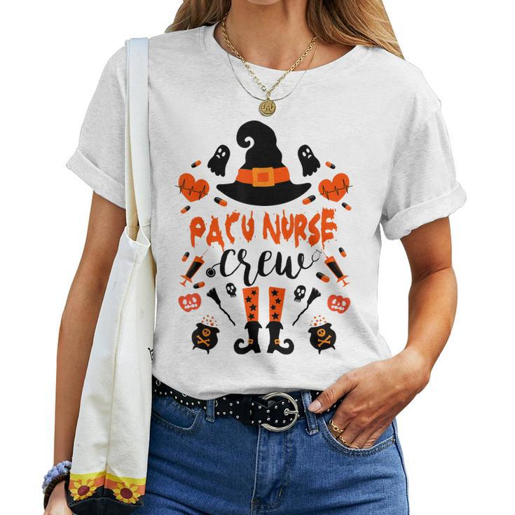 Witch Pacu Nurse Crew Costume Halloween Witch Broom Costume Women T-shirt