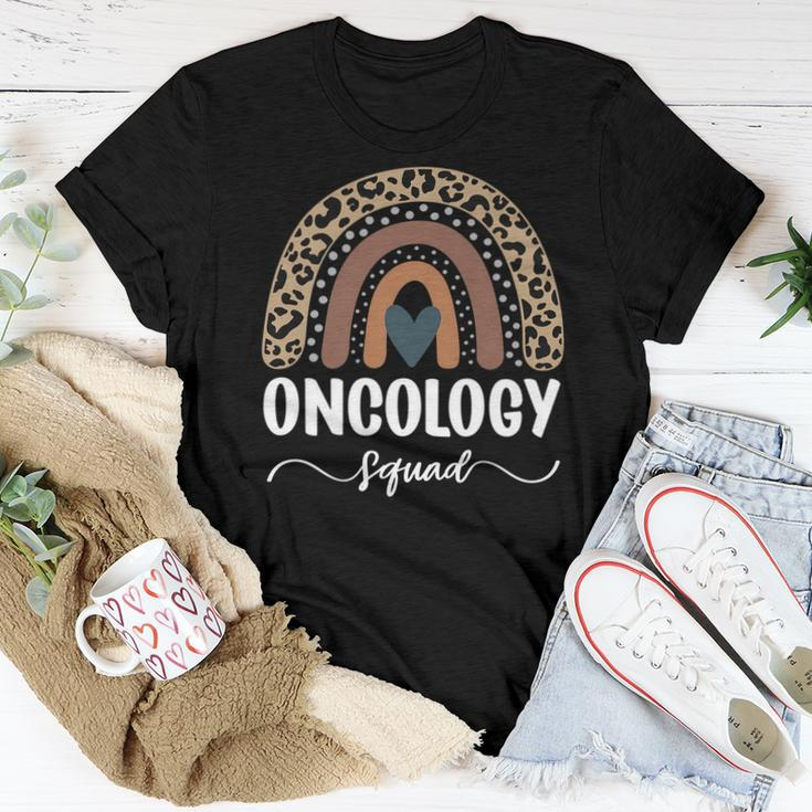 Oncology Squad Leopard Rainbow Matching Oncology Nurse Team Women T-shirt Personalized Gifts
