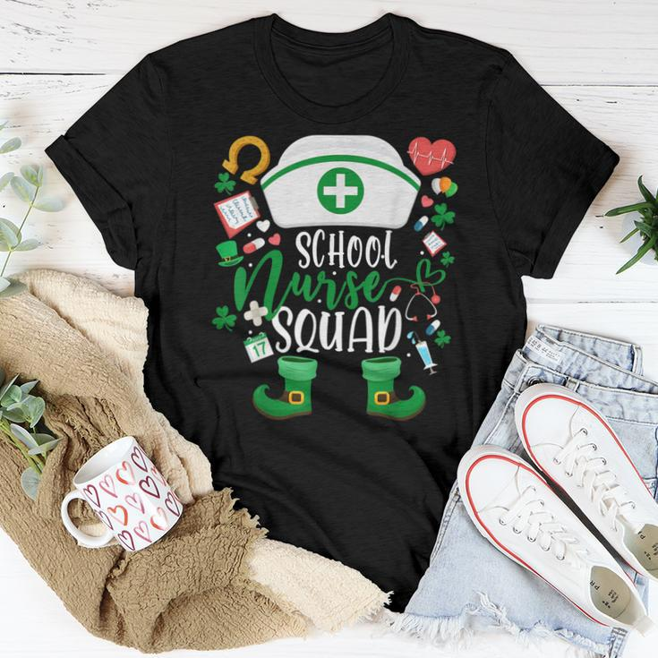 School Nurse Squad Irish Shamrock Nurse St Patricks Day Women T-shirt Personalized Gifts