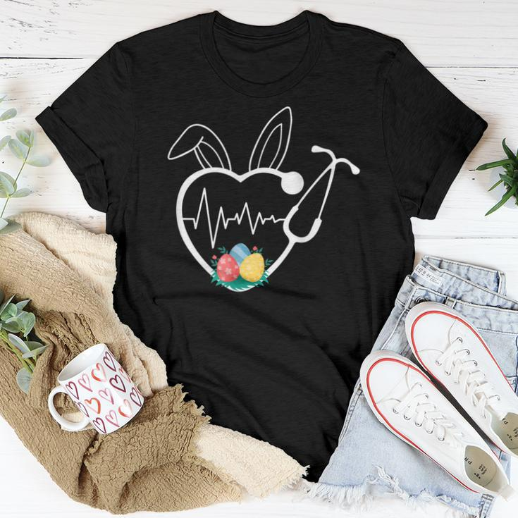 Stethoscope Love Easter Nurse Life Egg Nurse Easter Bunny Women T-shirt Personalized Gifts