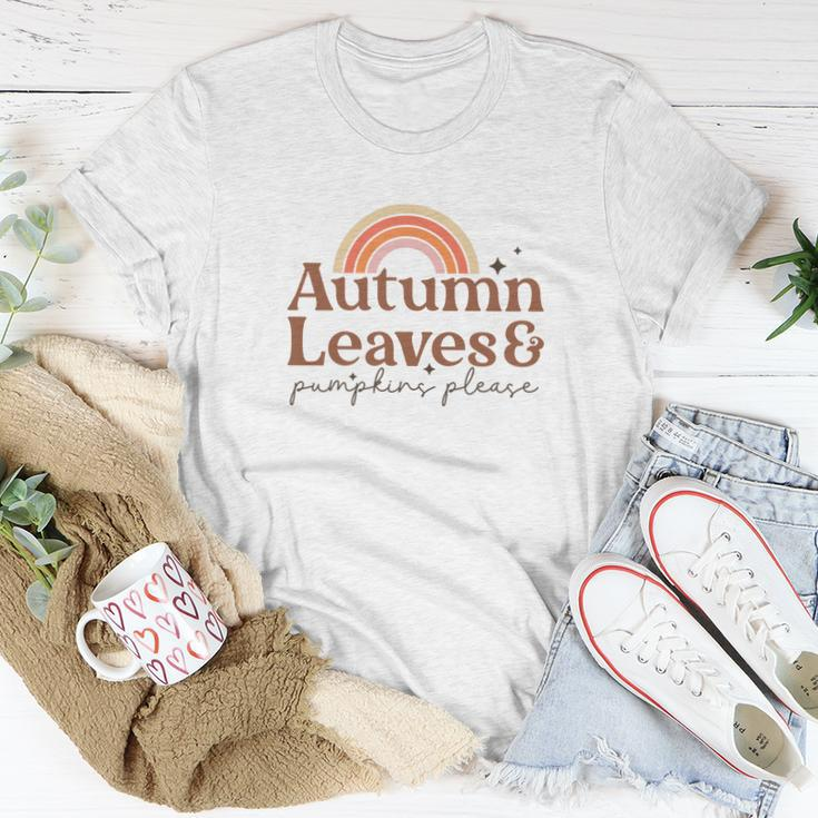 Fall Retro Autumn Leaves Pumpkins Please Thanksgiving Quotes Autumn Season Women T-shirt Funny Gifts