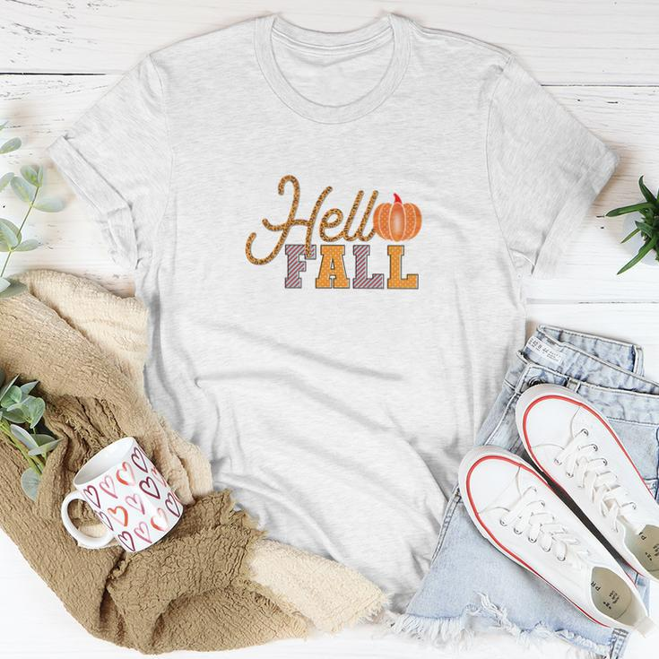 Hello Fall Hello Autumn Pumpkin Gift Women T-shirt Funny Gifts