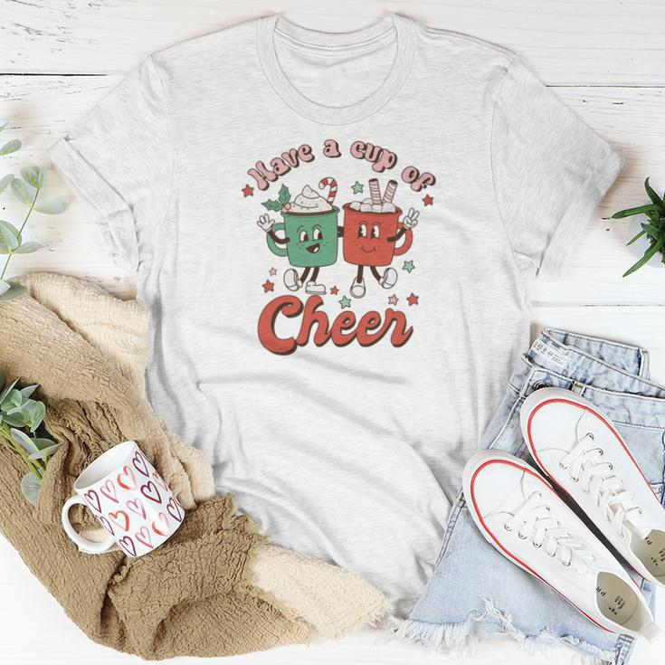 Retro Christmas Have A Cup Of Cheer Women T-shirt Funny Gifts