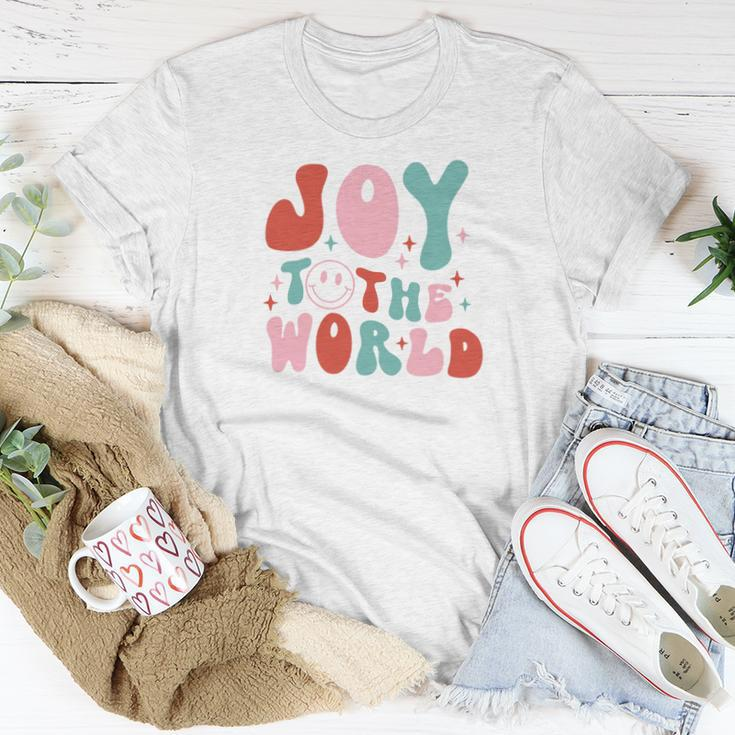Retro Christmas Joy To The World Vintage Christmas Gifts Women T-shirt Funny Gifts