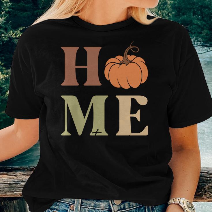 Pumpkin Home Sweet Home Cozy Fall Time Women T-shirt Casual Daily Crewneck Short Sleeve Graphic Basic Unisex Tee
