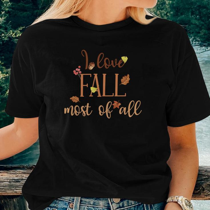 Autumn I Love Fall Most Of All Thanksgiving Women T-shirt Gifts for Her
