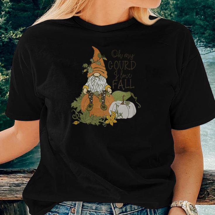 Fall Gnomes Oh My Gourd I Love Fall Women T-shirt Gifts for Her