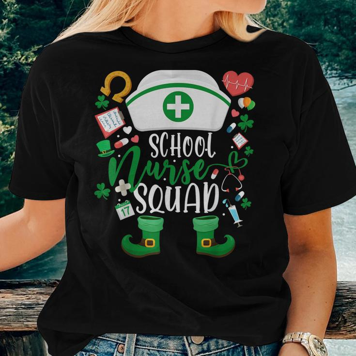 School Nurse Squad Irish Shamrock Nurse St Patricks Day Women T-shirt Gifts for Her