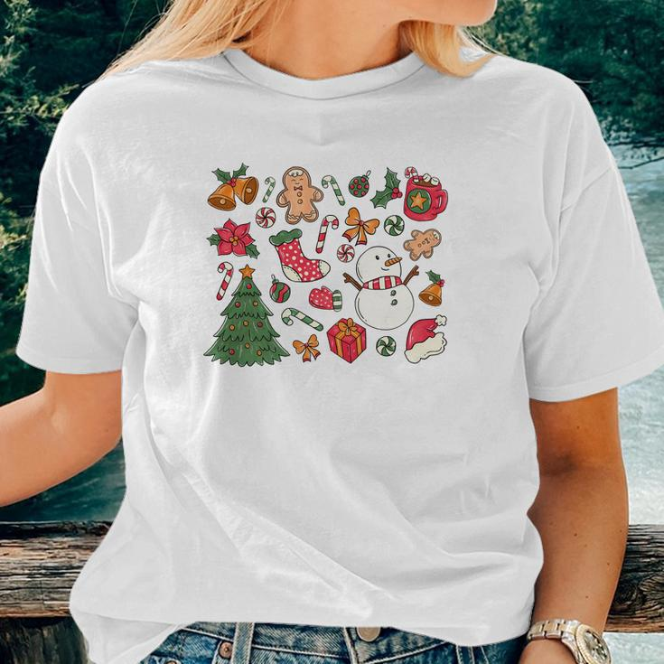 Cute Christmas Pattern Christmas Lovers Women T-shirt Gifts for Her