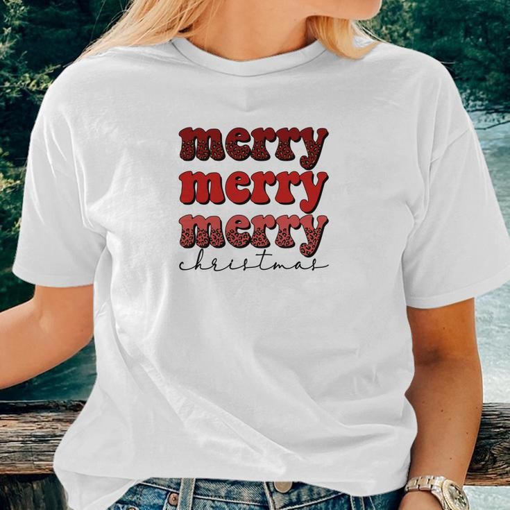 Merry Merry Merry Christmas V3 Women T-shirt Gifts for Her