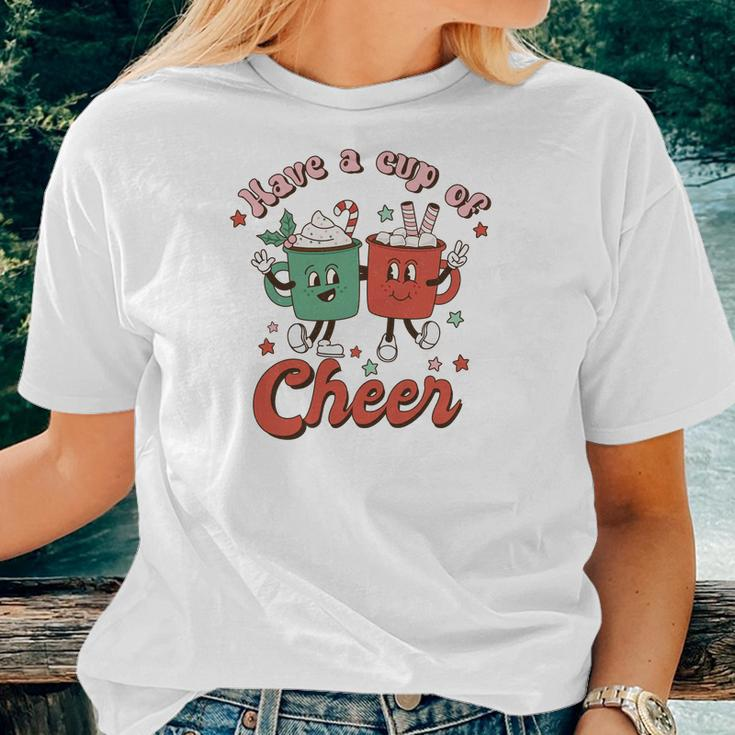 Retro Christmas Have A Cup Of Cheer Women T-shirt Gifts for Her