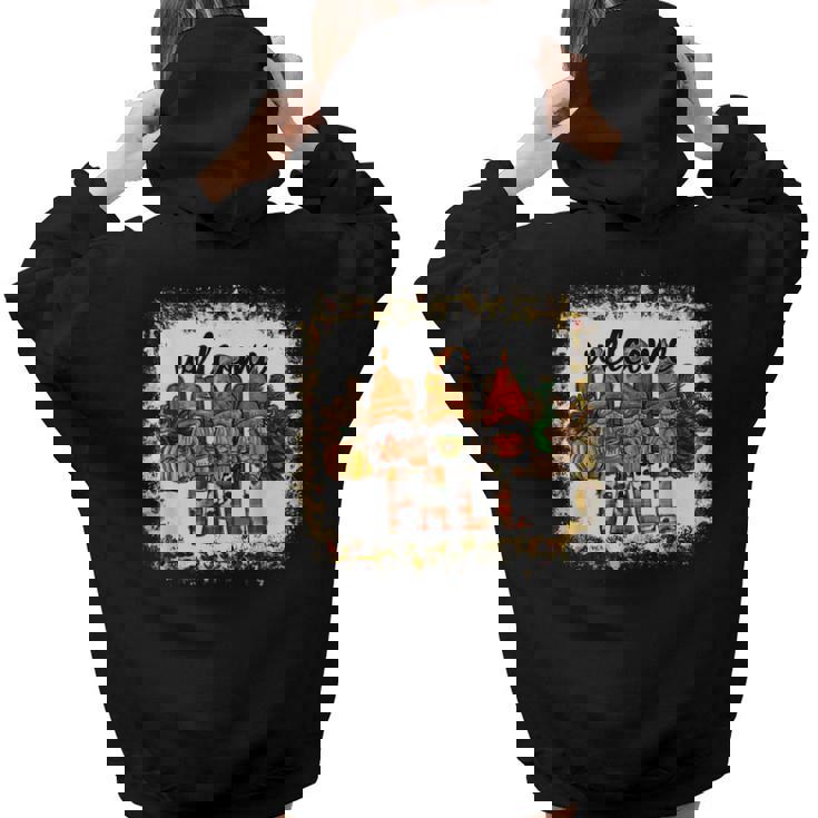 Cute Halloween Gnomes Autumn Pumpkins Fall Holiday Aesthetic Words Graphic Back Print Hoodie Gift For Teen Girls