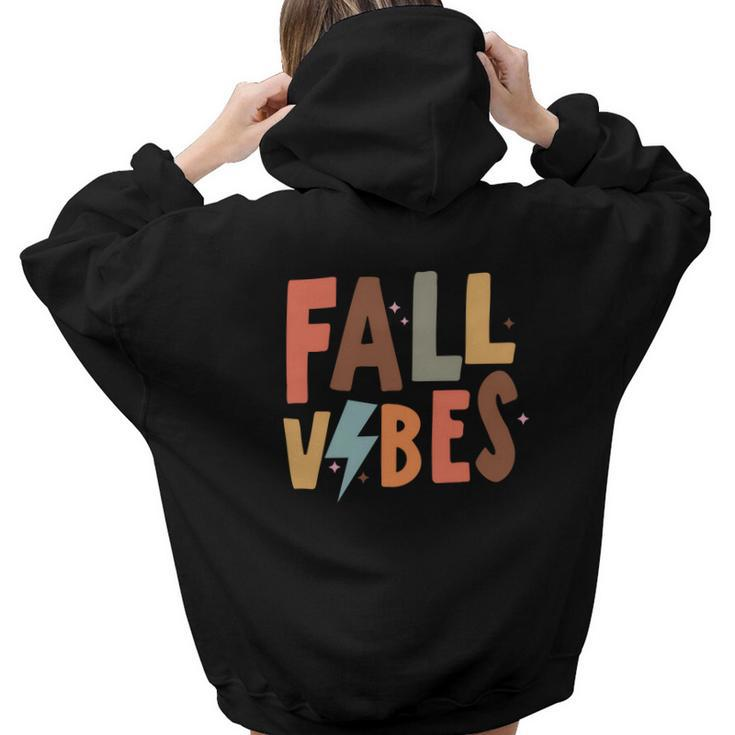 Fall Colorful Fall Vibes For You Idea Design Aesthetic Words Graphic Back Print Hoodie Gift For Teen Girls