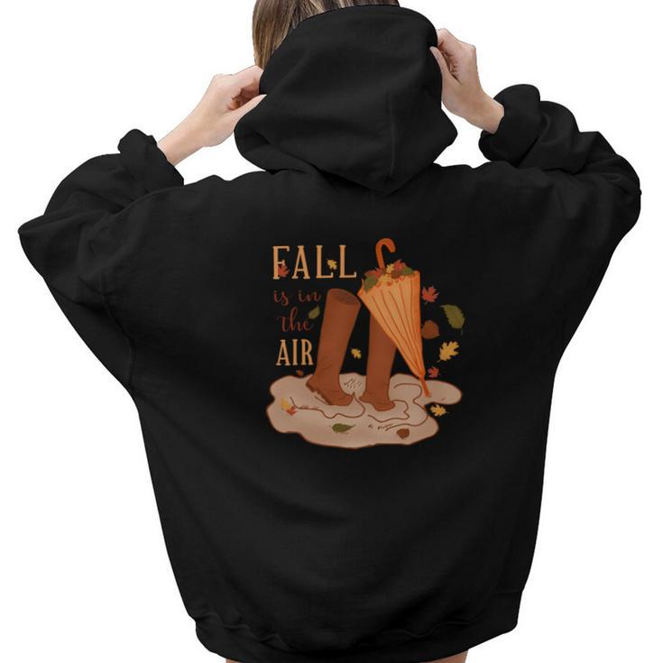 Fall Is In The Air Thanksgiving Gifts Aesthetic Words Graphic Back Print Hoodie Gift For Teen Girls - Thegiftio