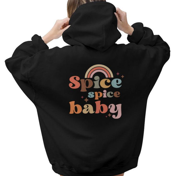Fall Spice Spice Baby Rainbow Sparkling Idea Gift Aesthetic Words Graphic Back Print Hoodie Gift For Teen Girls