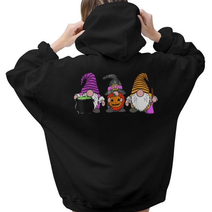 Halloween Gnomes Cute Autumn Pumpkin Fall Funny Holiday  Hoodie Words Graphic Back Print Hoodie Gift For Teen Girls Women