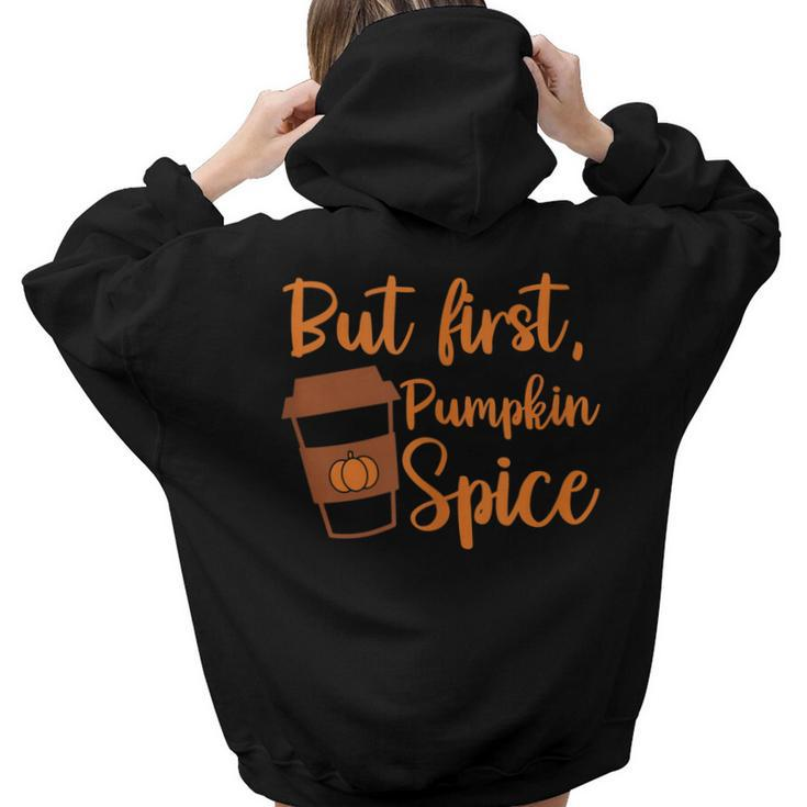 Women Pumpkin Spice Fall Season  Hoodie Words Graphic Back Print Hoodie Gift For Teen Girls Women
