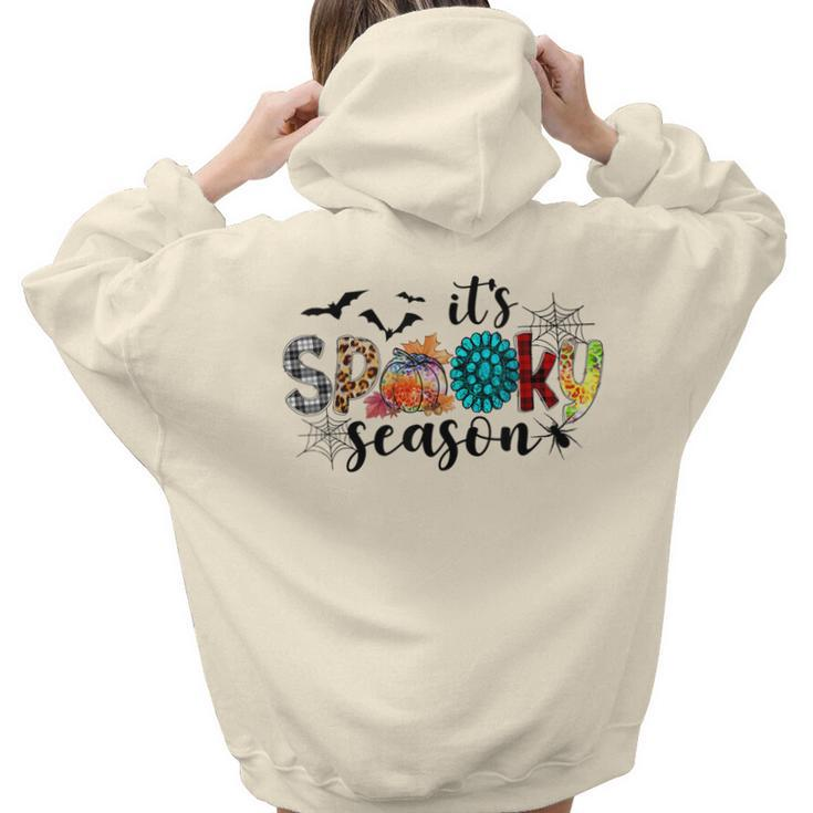 Autumn Its Spooky Season Halloween Style  Aesthetic Words Graphic Back Print Hoodie Gift For Teen Girls