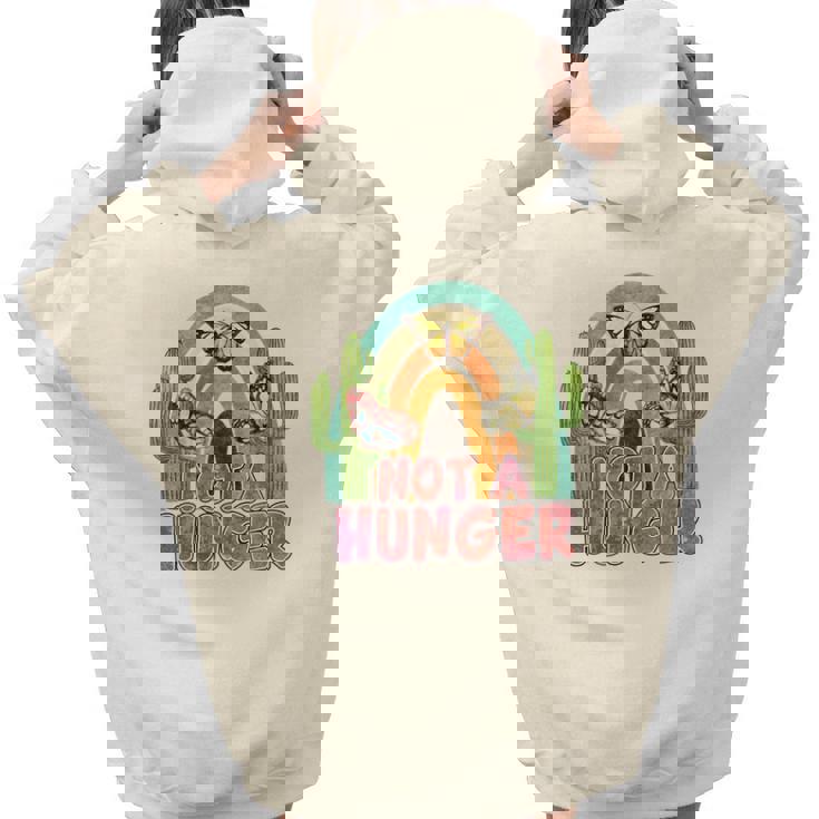 Boho Vintage Not A Hunger Cactus Retro Aesthetic Words Graphic Back Print Hoodie Gift For Teen Girls