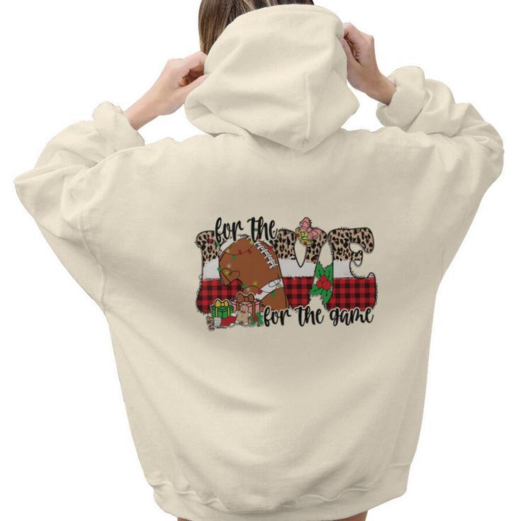 Christmas Football For The Love Of The Game Aesthetic Words Graphic Back Print Hoodie Gift For Teen Girls