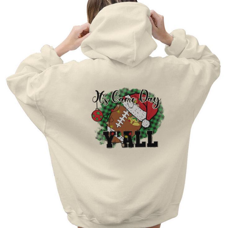 Christmas Football My Game Day Yall Aesthetic Words Graphic Back Print Hoodie Gift For Teen Girls