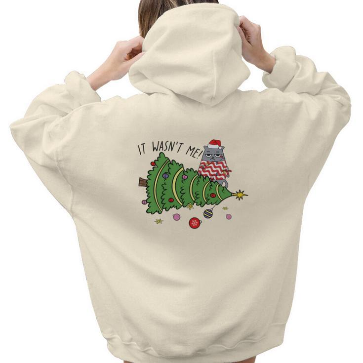 Christmas Funny Cat It Was Not Me Gift For Cat Lovers Aesthetic Words Graphic Back Print Hoodie Gift For Teen Girls