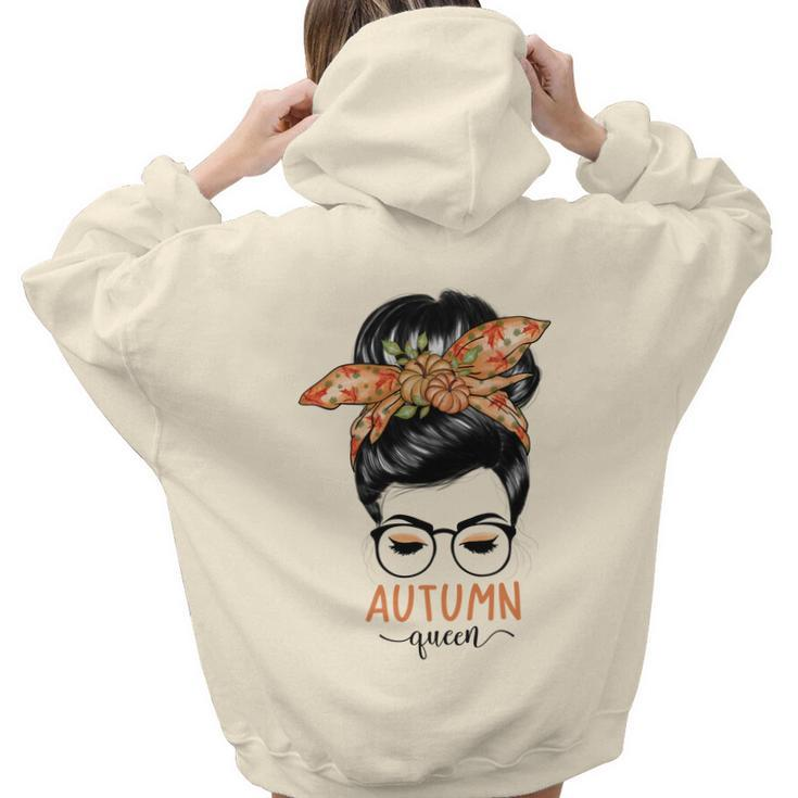 Cozy Autumn Fall Autumn Queen Awesome Gift For Girlfriend Aesthetic Words Graphic Back Print Hoodie Gift For Teen Girls