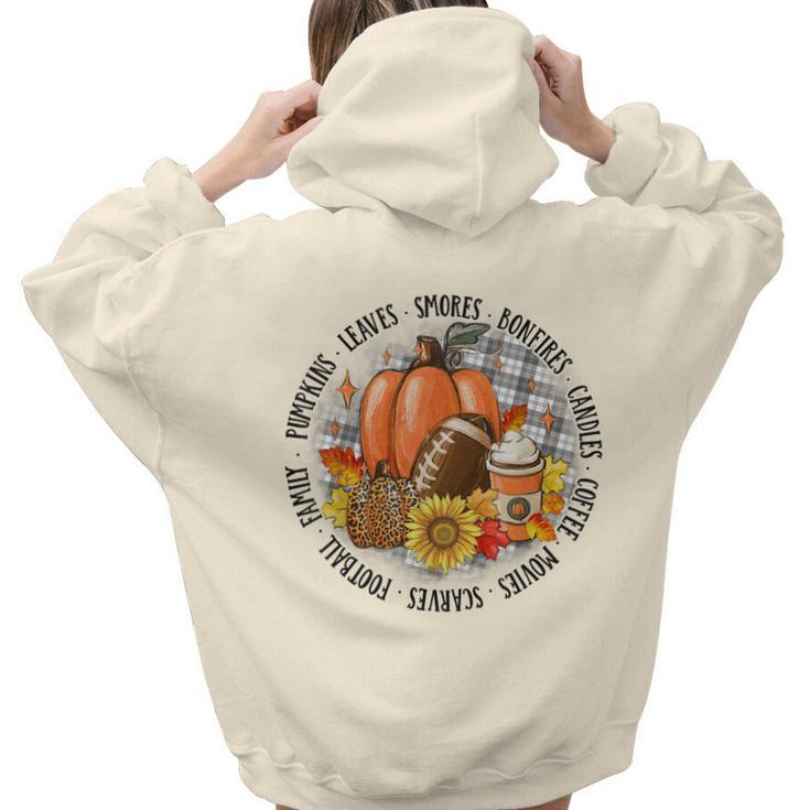 Cute Halloween Autumn Season Vibes For Autumn Lovers  Aesthetic Words Graphic Back Print Hoodie Gift For Teen Girls
