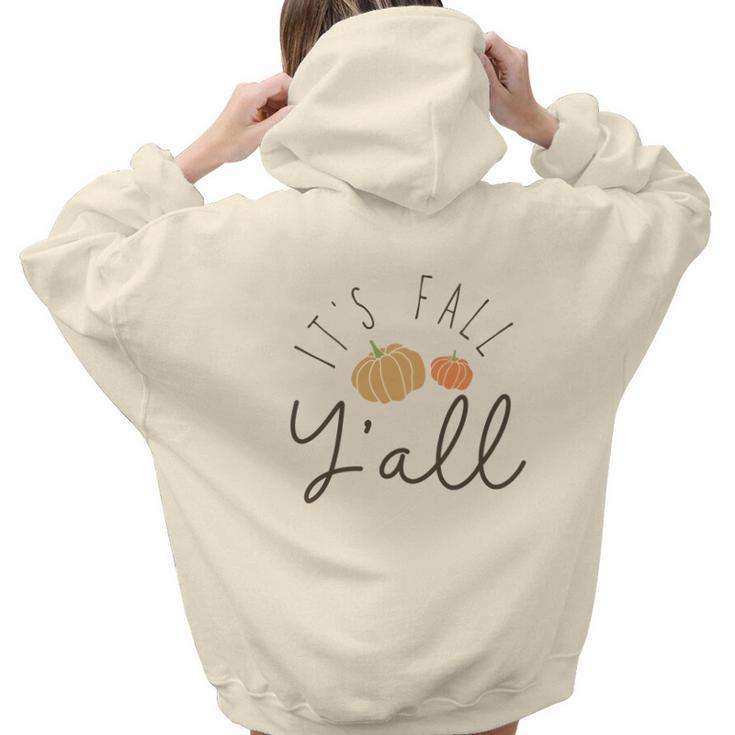 Fall It_S Fall Yall Pumpkin Cute Custom Aesthetic Words Graphic Back Print Hoodie Gift For Teen Girls