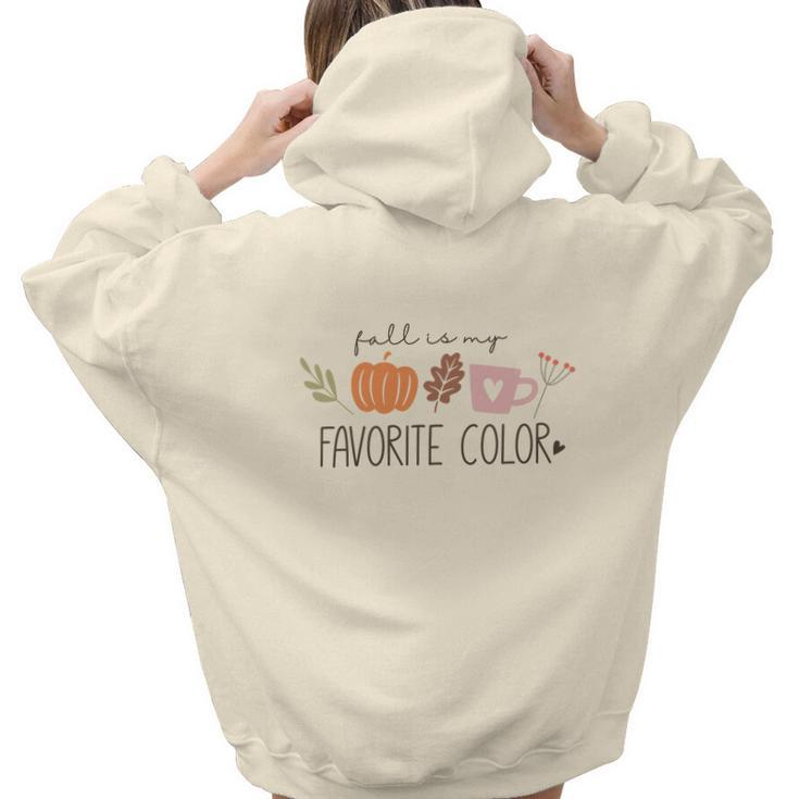 Fall Retro Fall Is My Favorite Autumn Thanksgiving Gift Aesthetic Words Graphic Back Print Hoodie Gift For Teen Girls