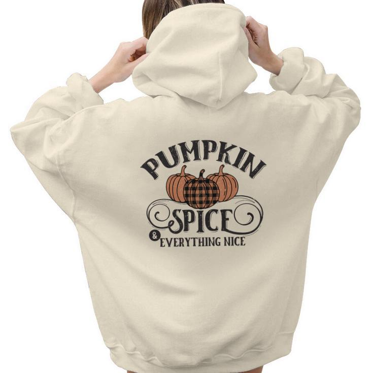 Fall Yall Pumpkin Spice And Everything Nice Aesthetic Words Graphic Back Print Hoodie Gift For Teen Girls