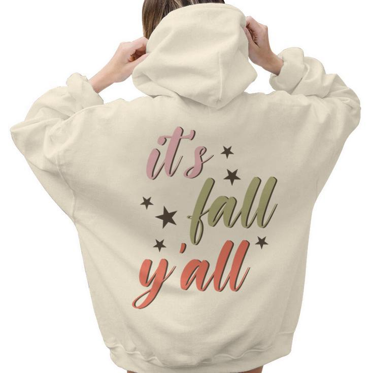 Funny Its Fall Yall Season Present Aesthetic Words Graphic Back Print Hoodie Gift For Teen Girls