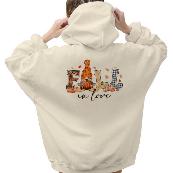 Gnomes Fall In Love Aesthetic Words Graphic Back Print Hoodie Gift For Teen Girls