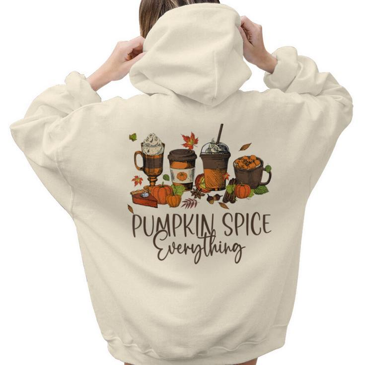Halloween Pumpkin Spice Everything Thanksgiving  V2 Aesthetic Words Graphic Back Print Hoodie Gift For Teen Girls
