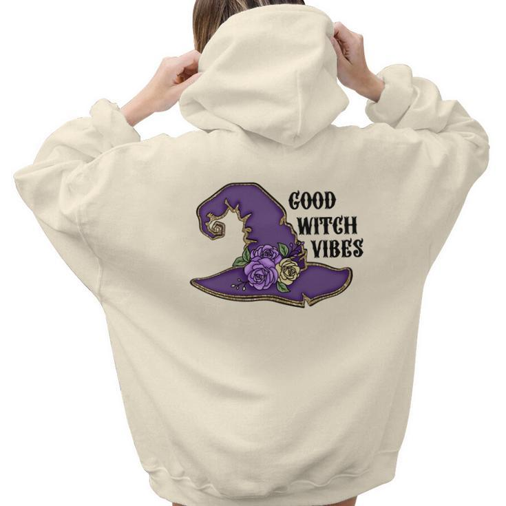 Halloween Witch Vibes Good Witch Vibes Custom Aesthetic Words Graphic Back Print Hoodie Gift For Teen Girls