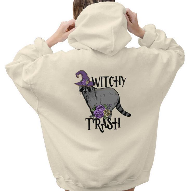Halloween Witch Vibes Witchy Trash Custom Aesthetic Words Graphic Back Print Hoodie Gift For Teen Girls