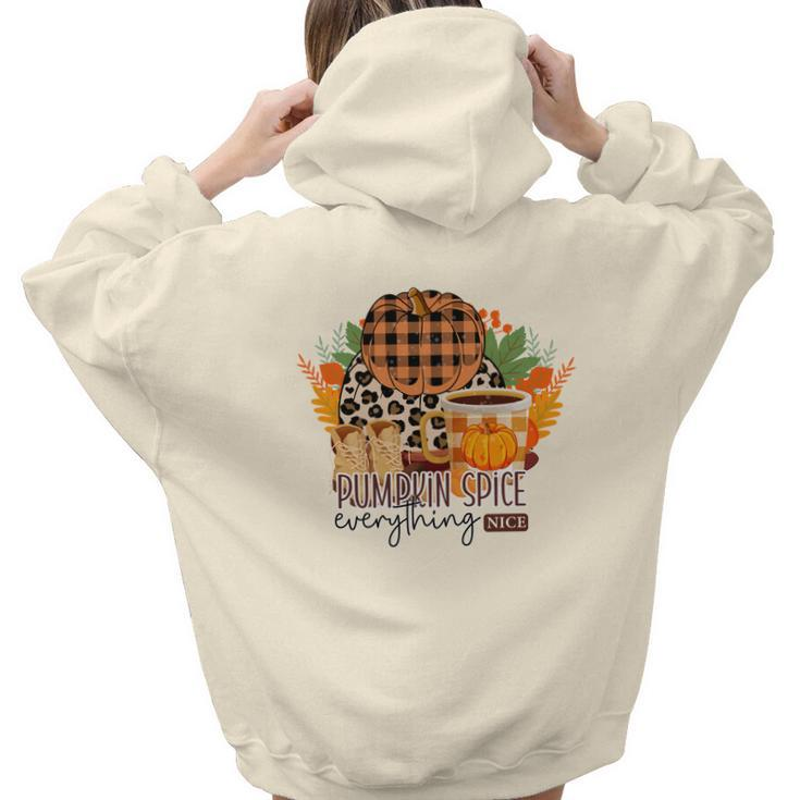 Pumpkin Spice Everything Nice Fall V2 Aesthetic Words Graphic Back Print Hoodie Gift For Teen Girls