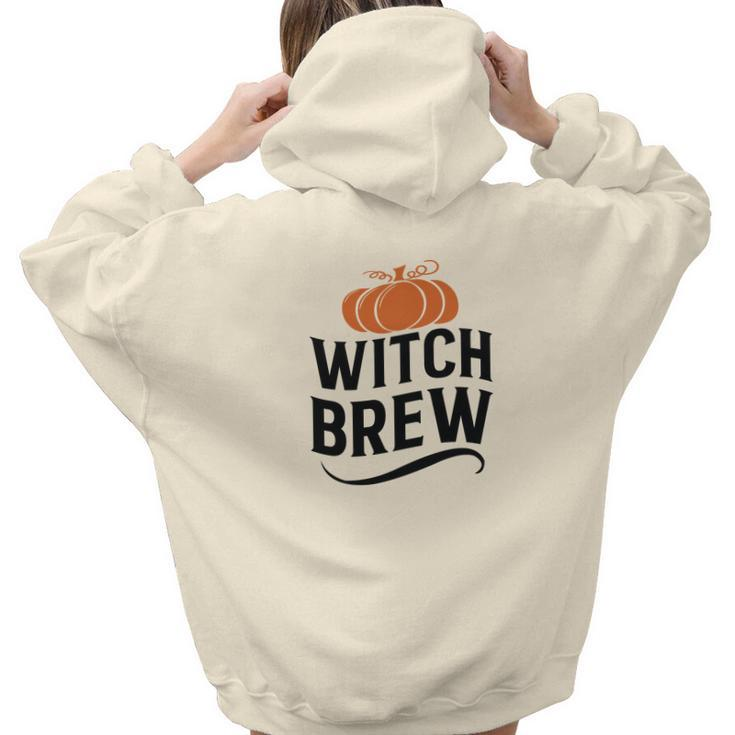 Pumpkin Witch Brew Fall Thanksgiving Aesthetic Words Graphic Back Print Hoodie Gift For Teen Girls