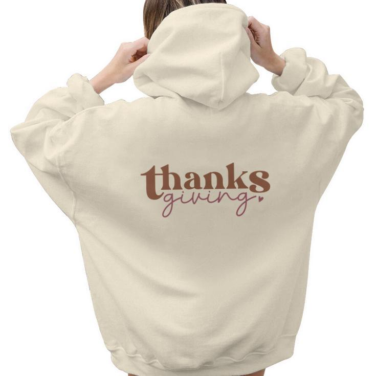 Retro Thanksgiving V2 Aesthetic Words Graphic Back Print Hoodie Gift For Teen Girls