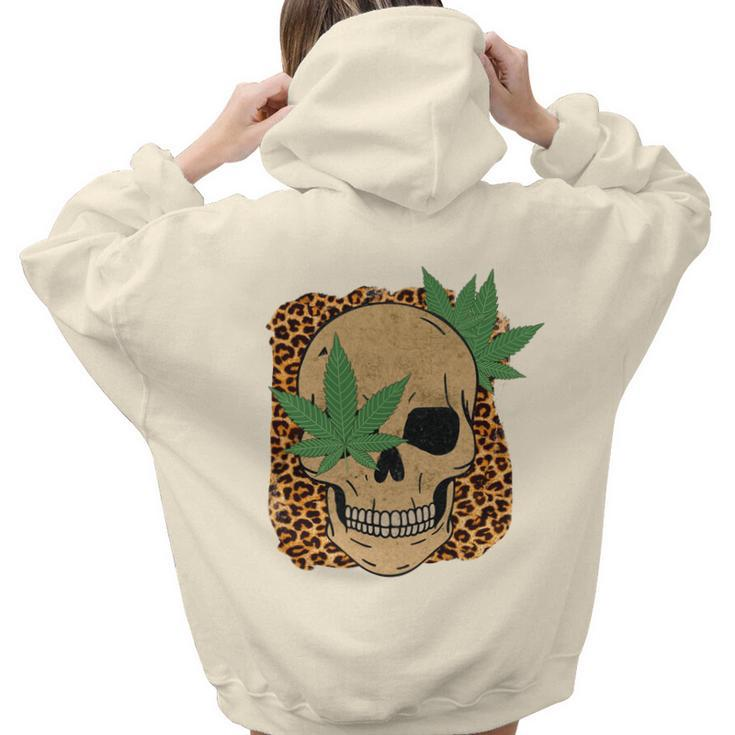 Skeleton And Plants Skull And Leaf Design Aesthetic Words Graphic Back Print Hoodie Gift For Teen Girls