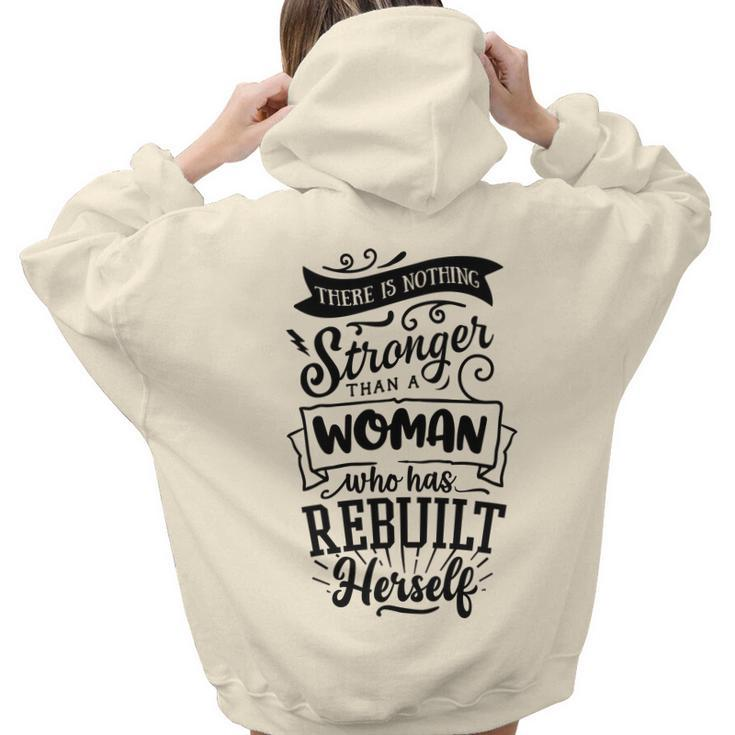 Strong Woman There Is Nothing Stronger Than A Woman Aesthetic Words Graphic Back Print Hoodie Gift For Teen Girls
