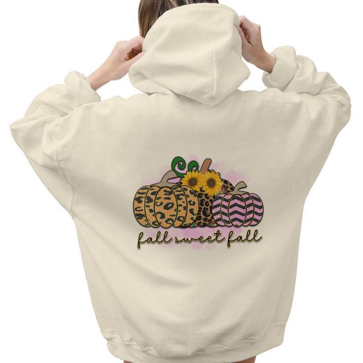 Sunflowers Pumpkins Plaid Fall Sweet Fall Aesthetic Words Graphic Back Print Hoodie Gift For Teen Girls