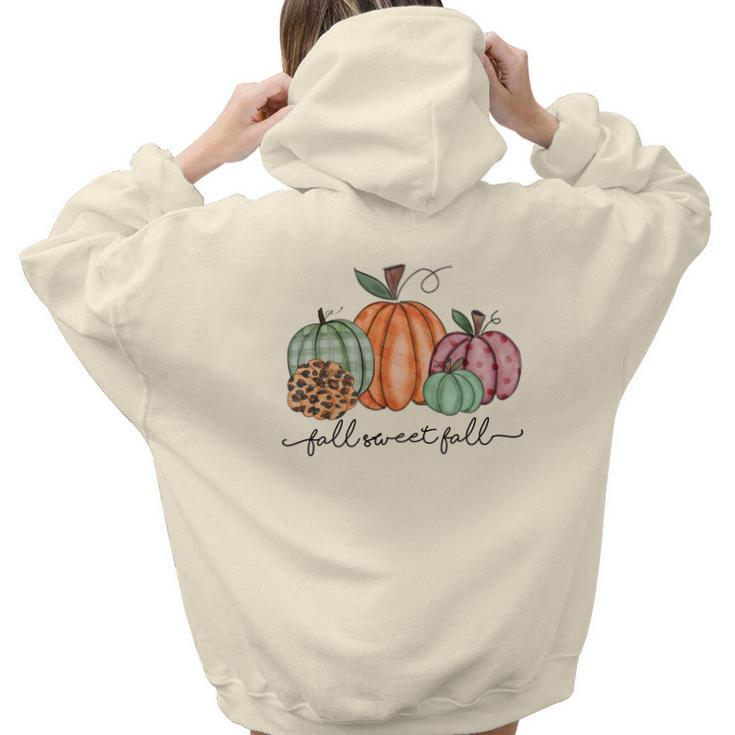 Vintage Autumn Fall Sweet Fall Pumpkin Aesthetic Words Graphic Back Print Hoodie Gift For Teen Girls