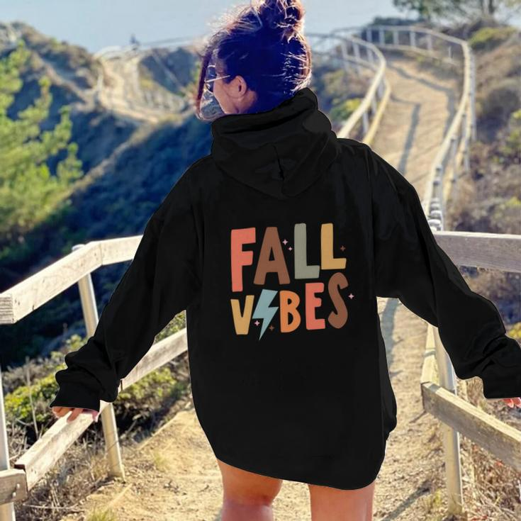 Fall Colorful Fall Vibes For You Idea Design Aesthetic Words Graphic Back Print Hoodie Gift For Teen Girls