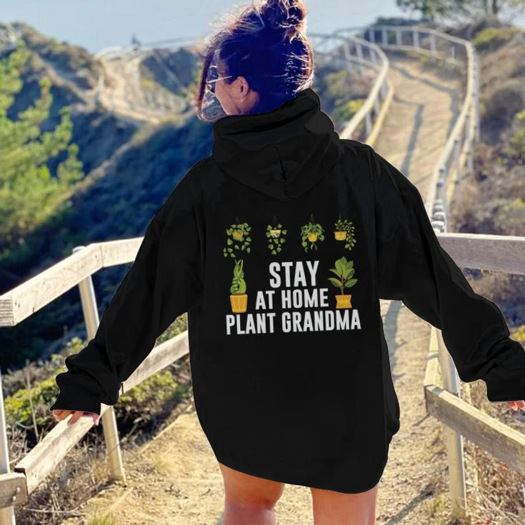 Gardening Stay At Home Plant Grandma Design Aesthetic Words Graphic Back Print Hoodie Gift For Teen Girls