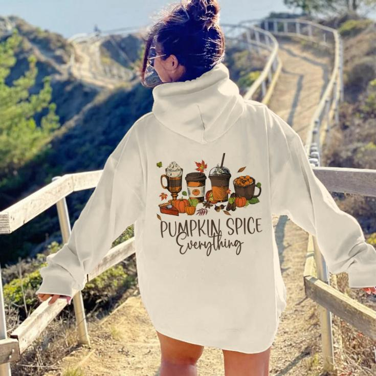 Halloween Pumpkin Spice Everything Thanksgiving V2 Aesthetic Words Graphic Back Print Hoodie Gift For Teen Girls