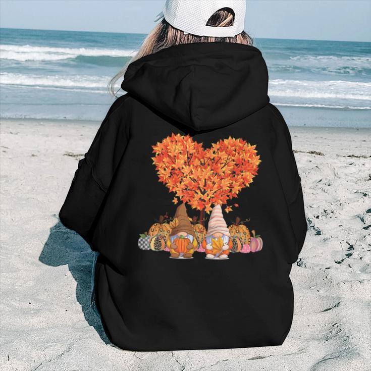 Its Fall Yall Cute Gnomes Pumpkin Autumn Tree Fall Leaves V2 Aesthetic Words Graphic Back Print Hoodie Gift For Teen Girls