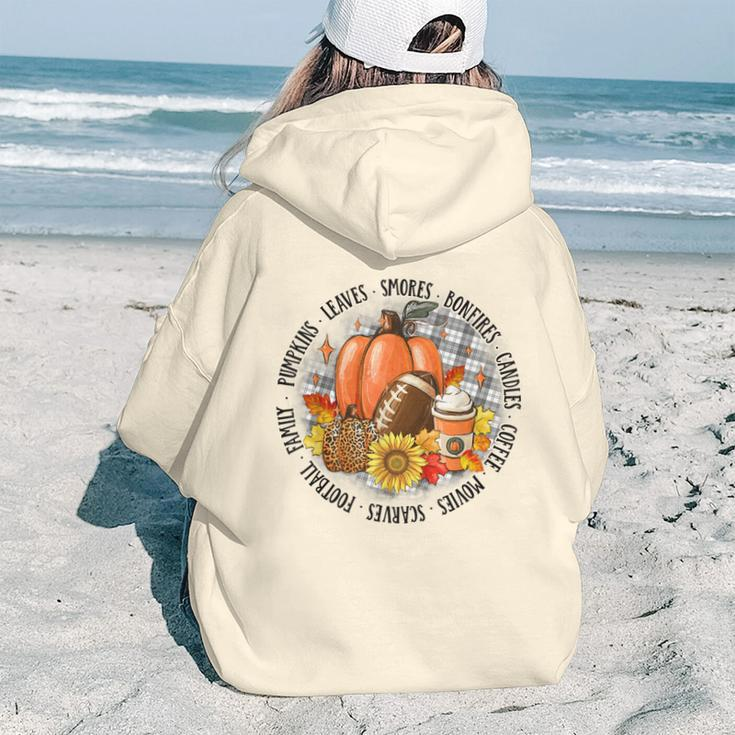 Cute Halloween Autumn Season Vibes For Autumn Lovers Aesthetic Words Graphic Back Print Hoodie Gift For Teen Girls